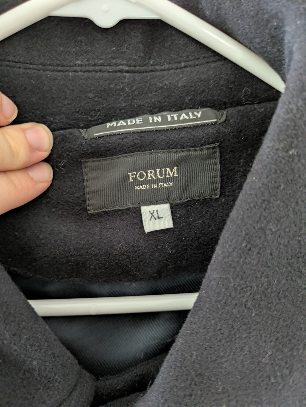 Men’s Black Wool Coat - Made in Italy, XL
